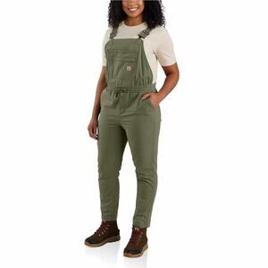 NWT Women's Carhartt Force Relaxed Fit Ripstop Bib Overall in Dusty Olive sz M